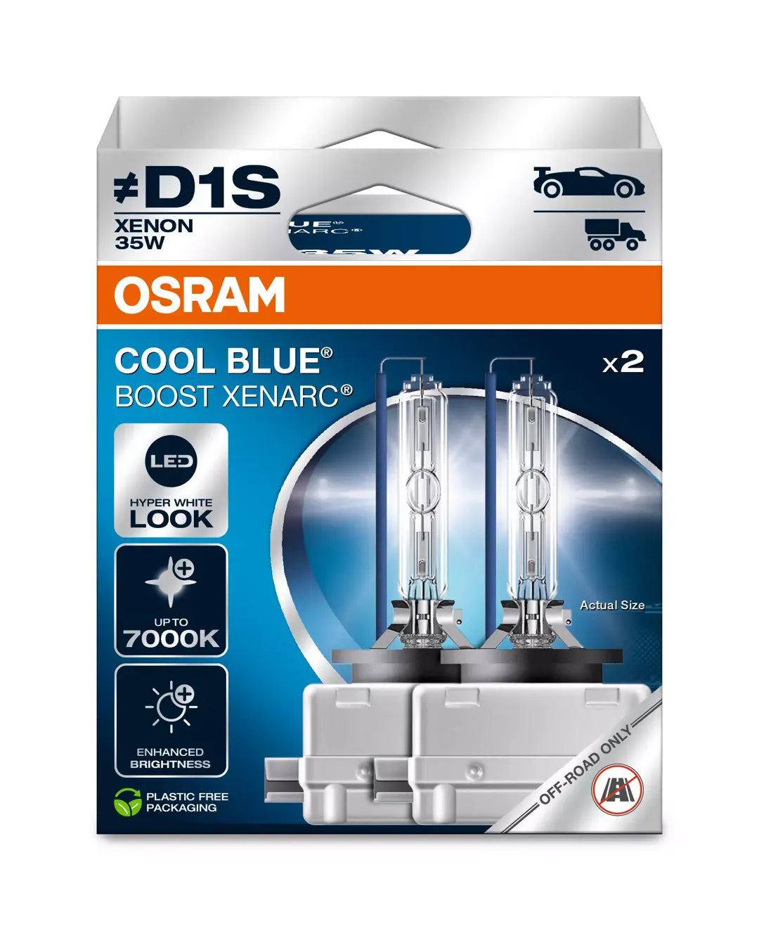 Osram Cool Blue Boost D1S Xenon HID bulbs | 66140CBB