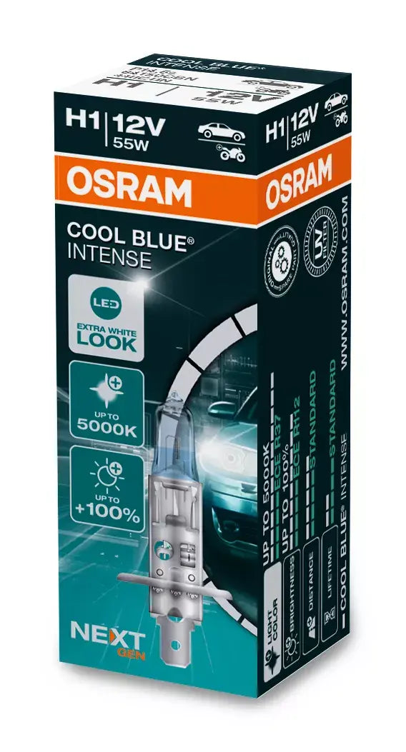 Osram Cool Blue Intense (NEXT GEN) H1 halogen bulb (single pack) | 64150CBN