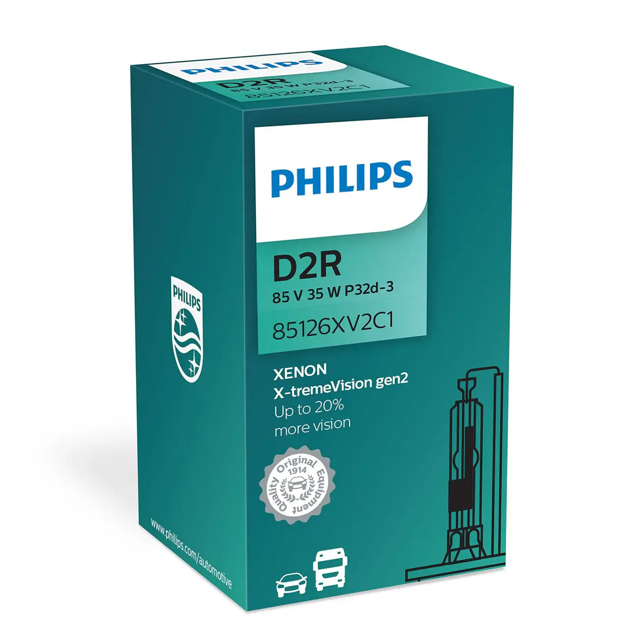 Philips X-tremeVision +150% Gen2 D2R xenon bulb | high light output | 85126XV2C1