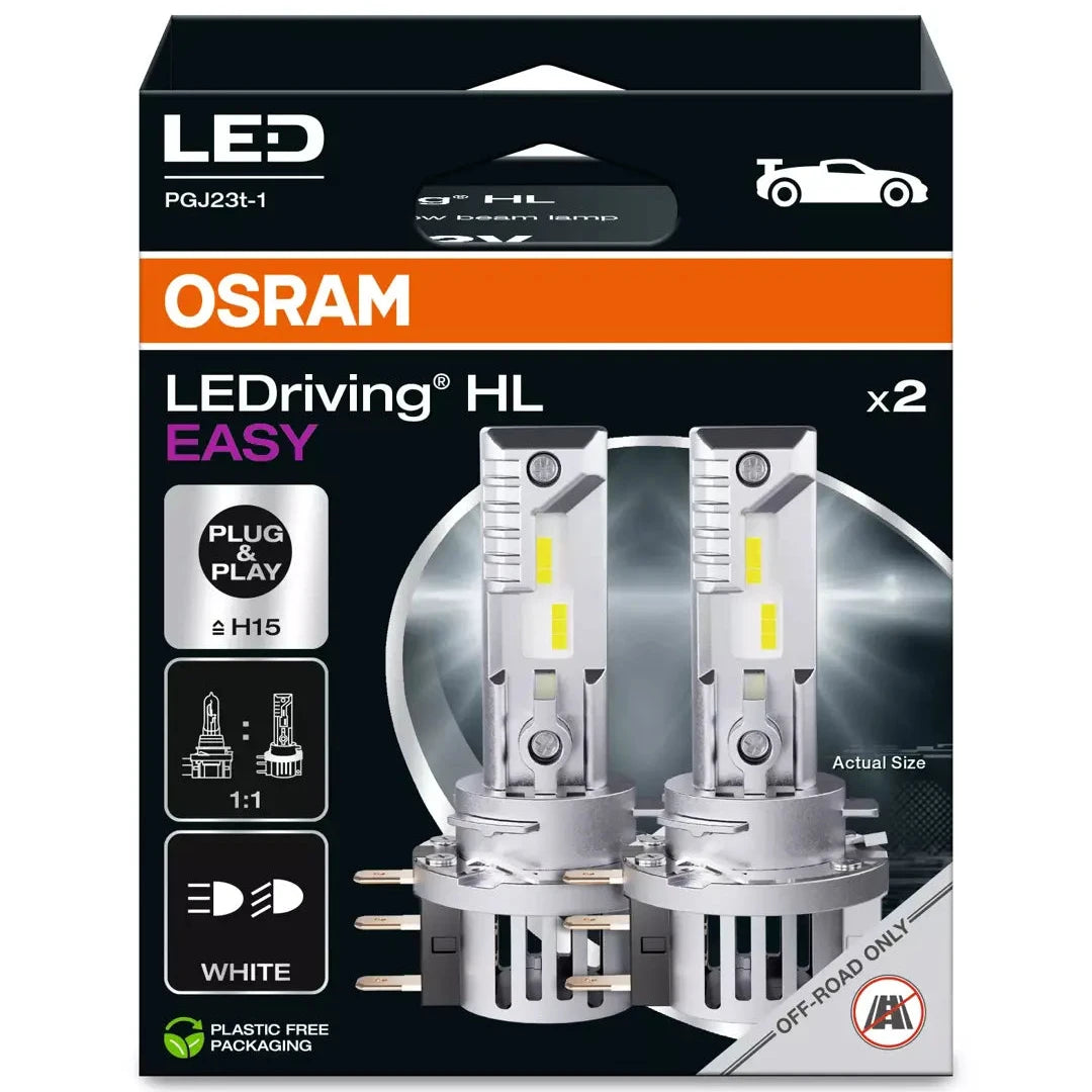 Osram HL EASY H15 LED bulbs - easy to replace LED upgrade H15 bulbs - 64176DWESY