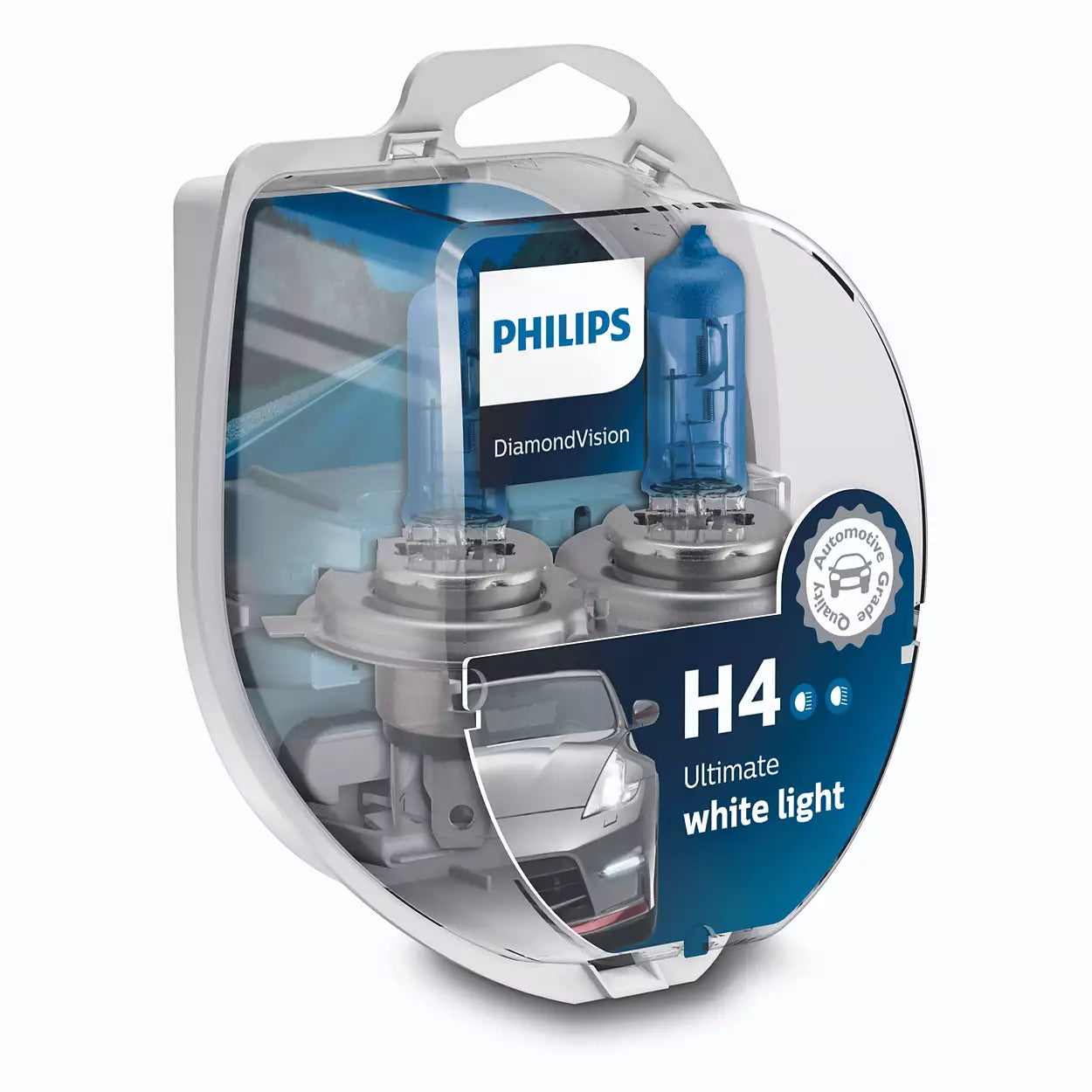 Philips DiamondVision H4 | Ultimative Weißlicht-Halogenlampen | 12342DVS2