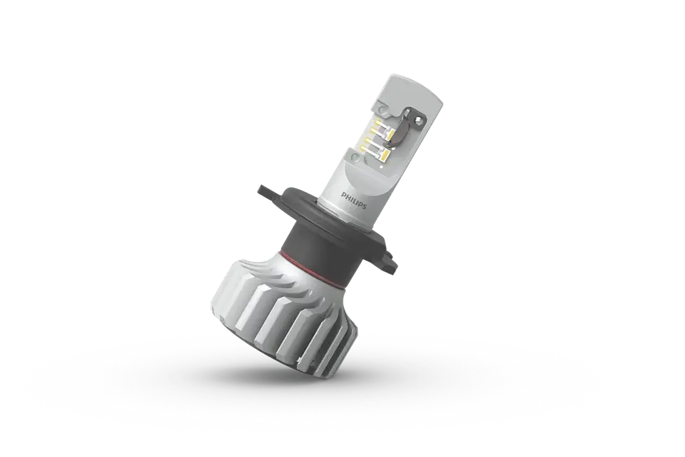 Philips Ultinon Pro6000 H4 LED bulb with AirBoost cooling technology for superior visibility and safety.